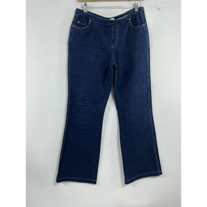 Womans Excellent Cond. Pajama Jeans Blue Jeans Medium Pullon Flare Leg 0063/O-2